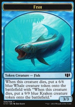 Fish Token (U 3/3) / Zombie Token (U */*) - Commander 2014 (Token) [C14-T 8/11]