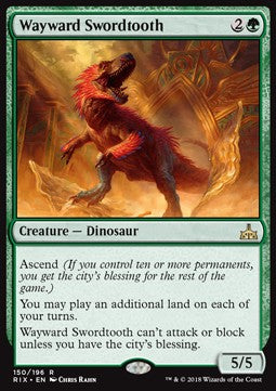 Wayward Swordtooth - Rivals of Ixalan (Rare) [RIX-150]