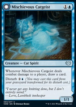 Mischievous Catgeist // Catlike Curiosity - Innistrad: Crimson Vow (Uncommon) [VOW-69]
