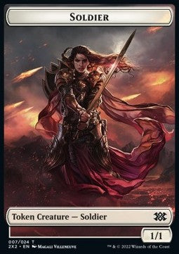Soldier Token (W 1/1) // Cat Dragon Token (Gold 3/3) - Double Masters 2022: Extras (Token) [X2X2-T 7/19]