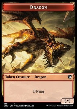 Dragon Token (R 5/5) // Kobolds of Kher Keep Token (R 0/1) - Commander: Phyrexia: All Will Be One: Extras (Token) [XONC-T 10/12]