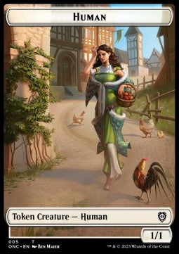 Human Token (W 1/1) // Spirit Token (W 1/1) - Commander: Phyrexia: All Will Be One: Extras (Token) [XONC-T 5/9]